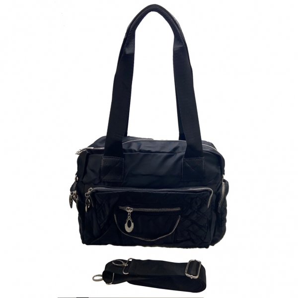 Produktbild flevado Damen Handtasche Schultertasche Frauen/Jugend viel Stauraum schwarz